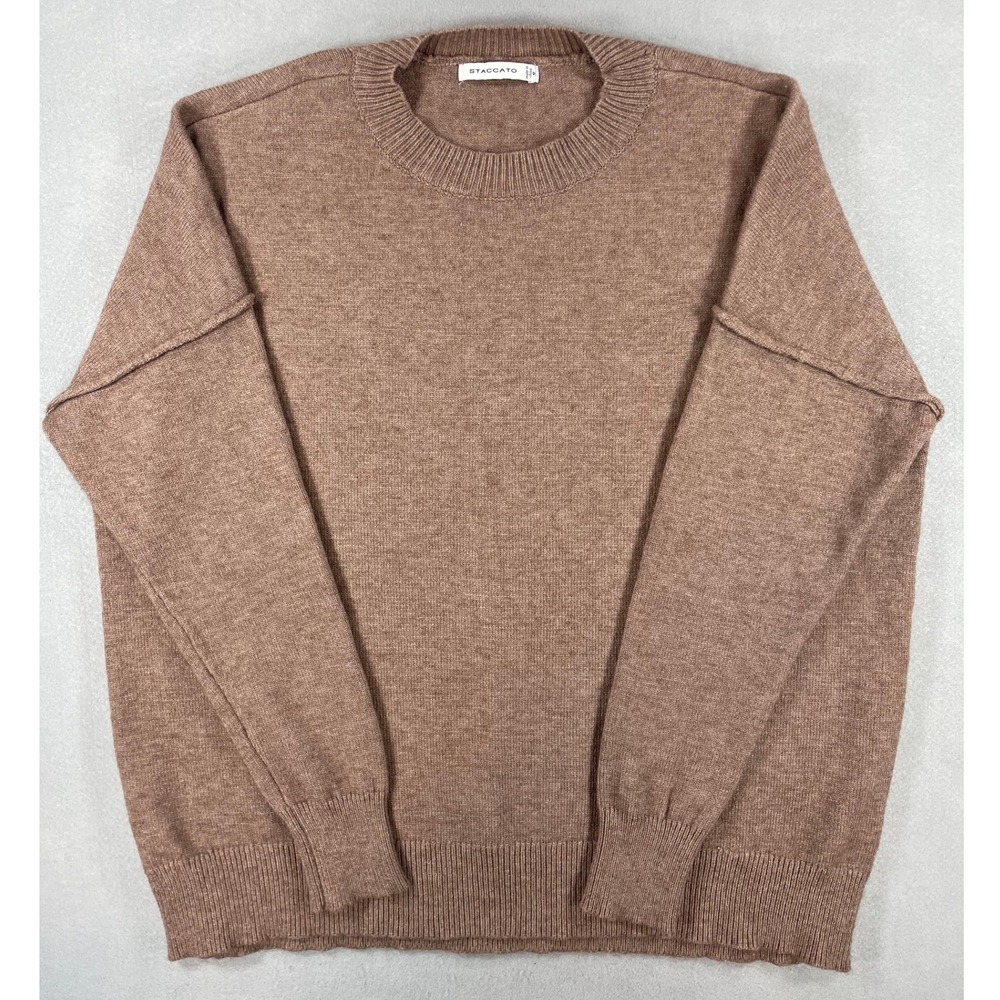 Staccato Womens Sweater Crewneck Brown Viscose Blend Small